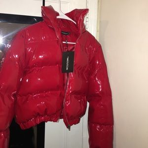 Red Puffer Jacket !